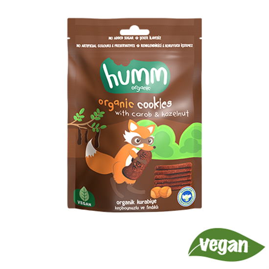 Humm Organik Vegan Keçiboynuzlu ve Fındıklı Kurabiye - 55g