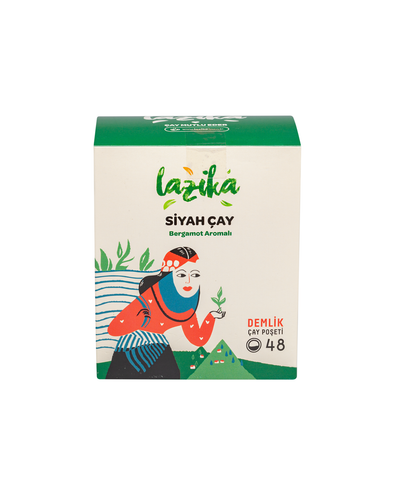 Lazika Siyah Çay Bergamot Aromalı 48 demlik poşet